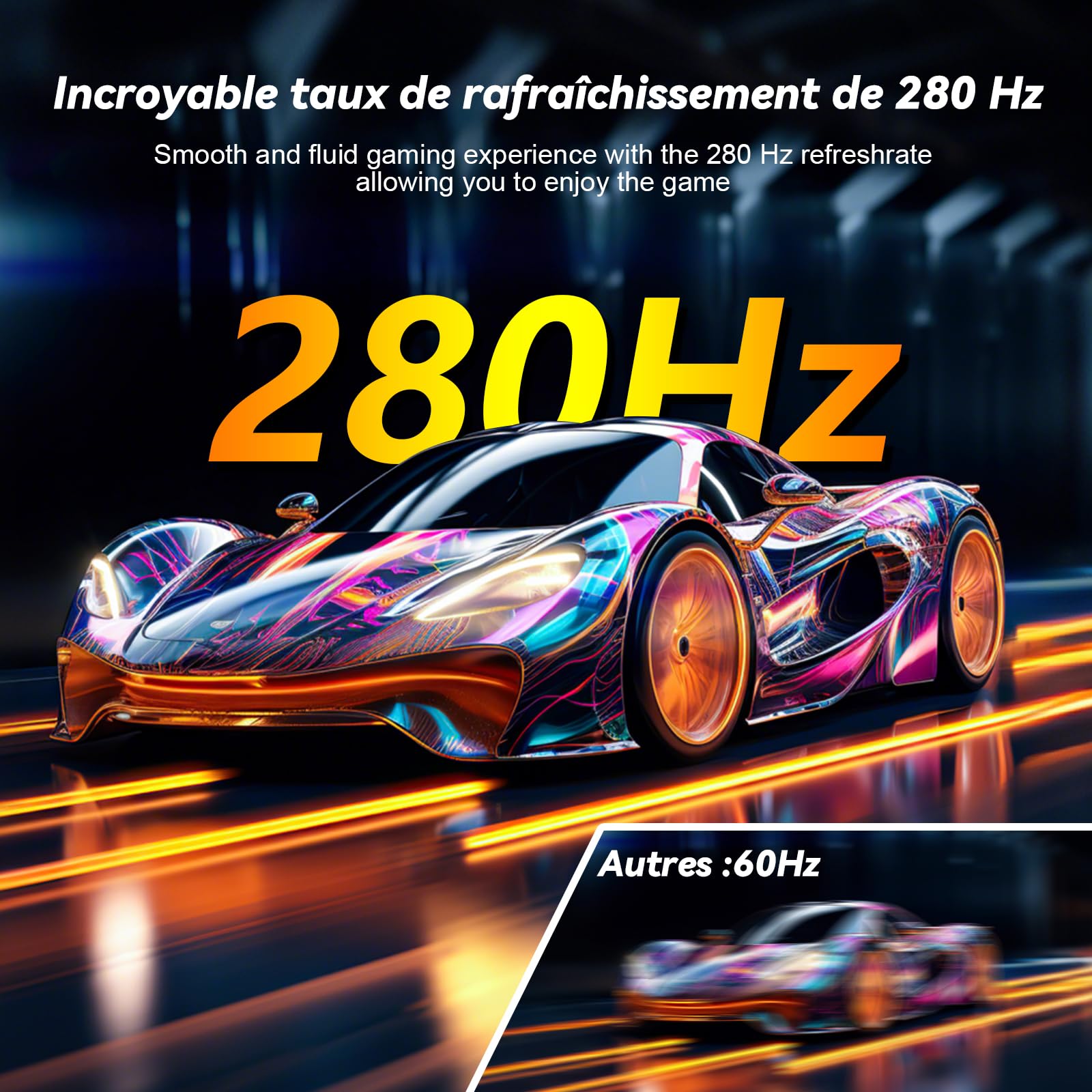 VJCSTAR Écran PC Gamer Incurvé QLED 27 Pouces, 280 Hz, FHD 1080p, 1 ms