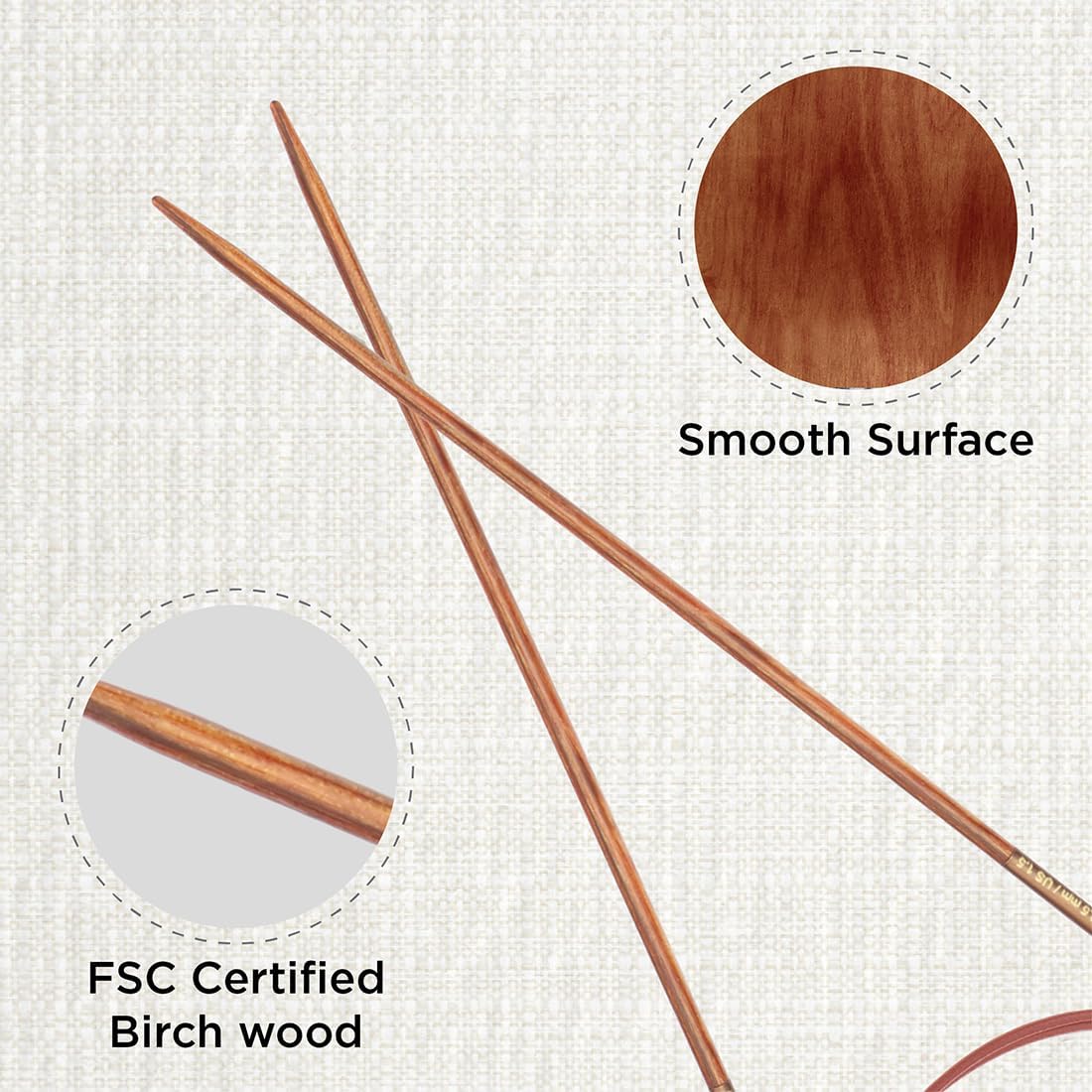 KnitPro Ginger Fixed Circular Needles 24" (60cm) | US Size 1.5 (2.5mm)