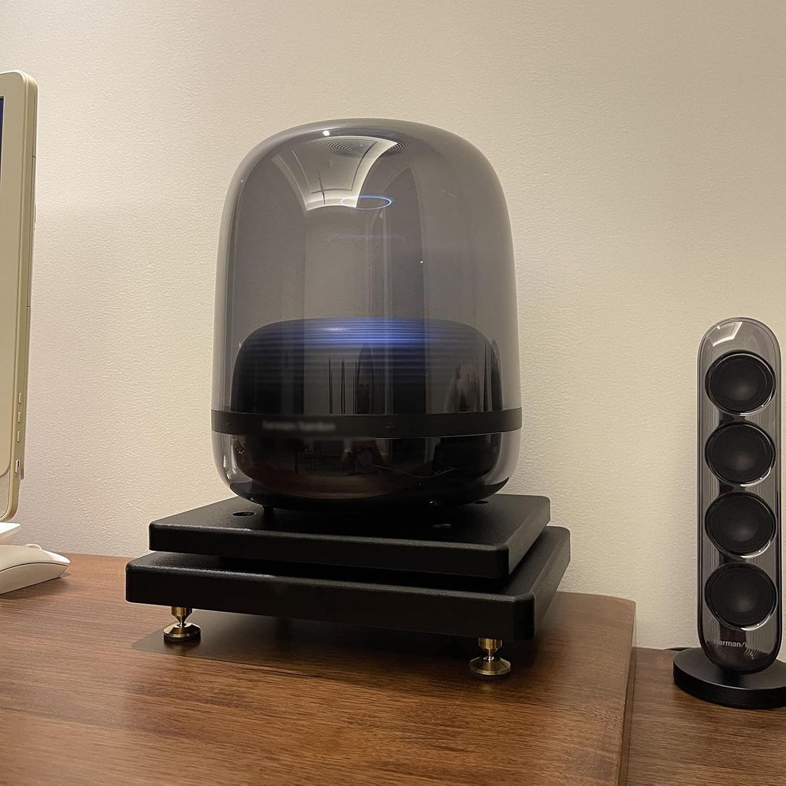 Soporte de pies de aislamiento de subwoofer con cobre Na – Plataforma elevadora de altavoces para monitores de estudio y base estabilizadora de altavoces, 30 x 35 x 8 cm, mejora la claridad del sonido