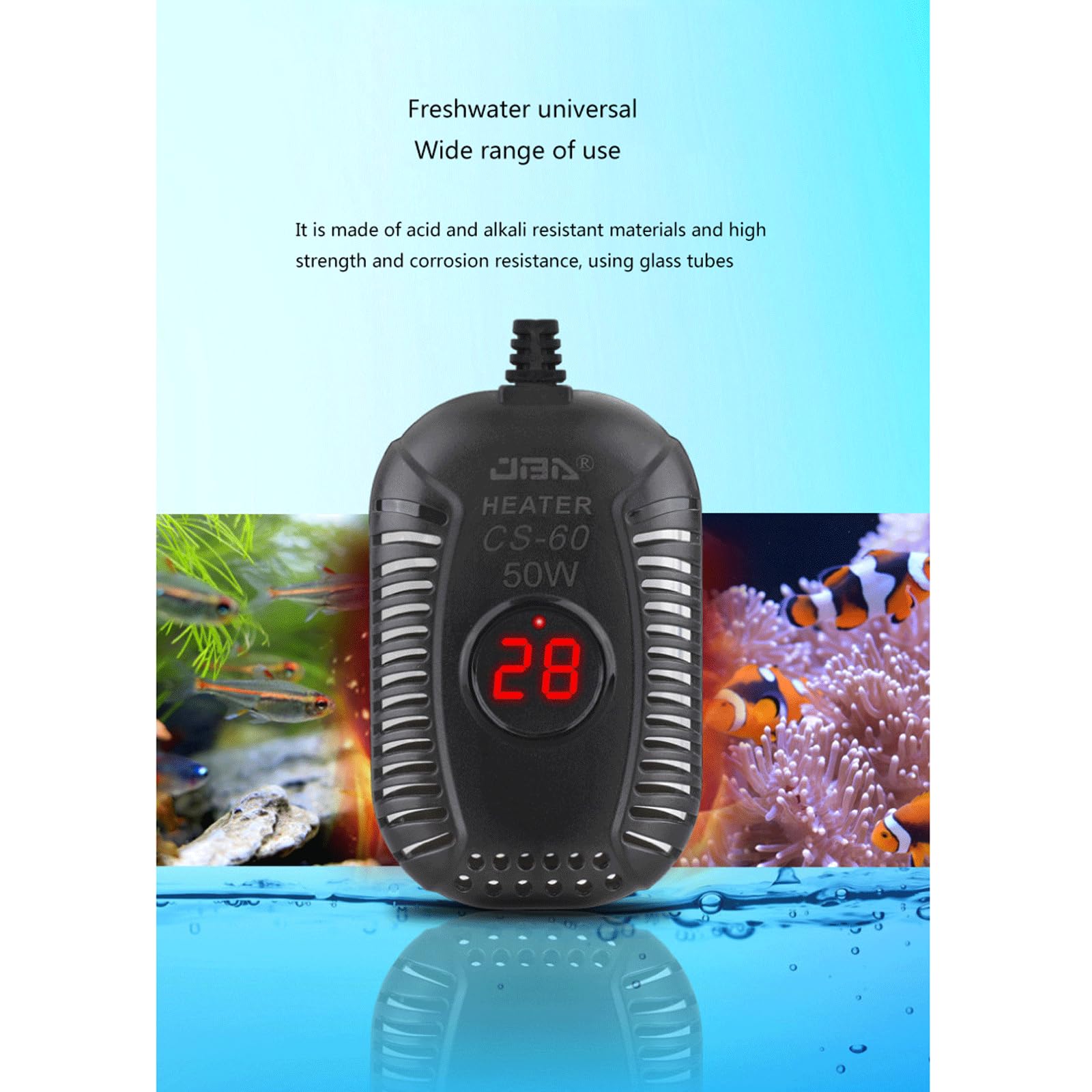 Schildkröten-Heizstab, niedriger Wasserstand, automatisch, konstante Temperatur, Mini-Aquarium-Heizung, 25 W (25 W)