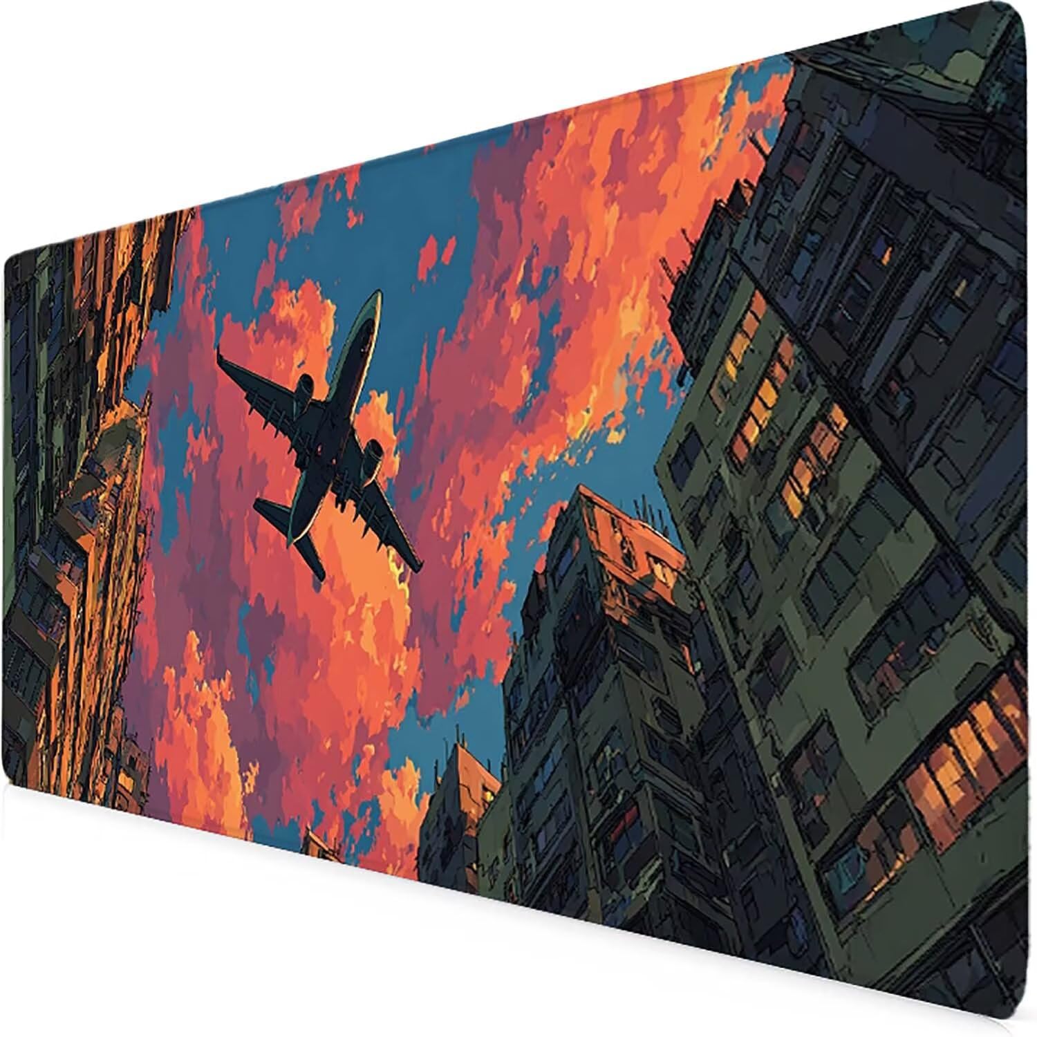 Tappetino Mouse XXL 1000x500mm Rosa Mousepad Aereo Tappetino Scrivania Grande, con base in Gomma Antiscivolo, Impermeabile Sottomano Scrivania per Computer, Ufficio, Accessori Gaming Mouse Pad 5-1906k