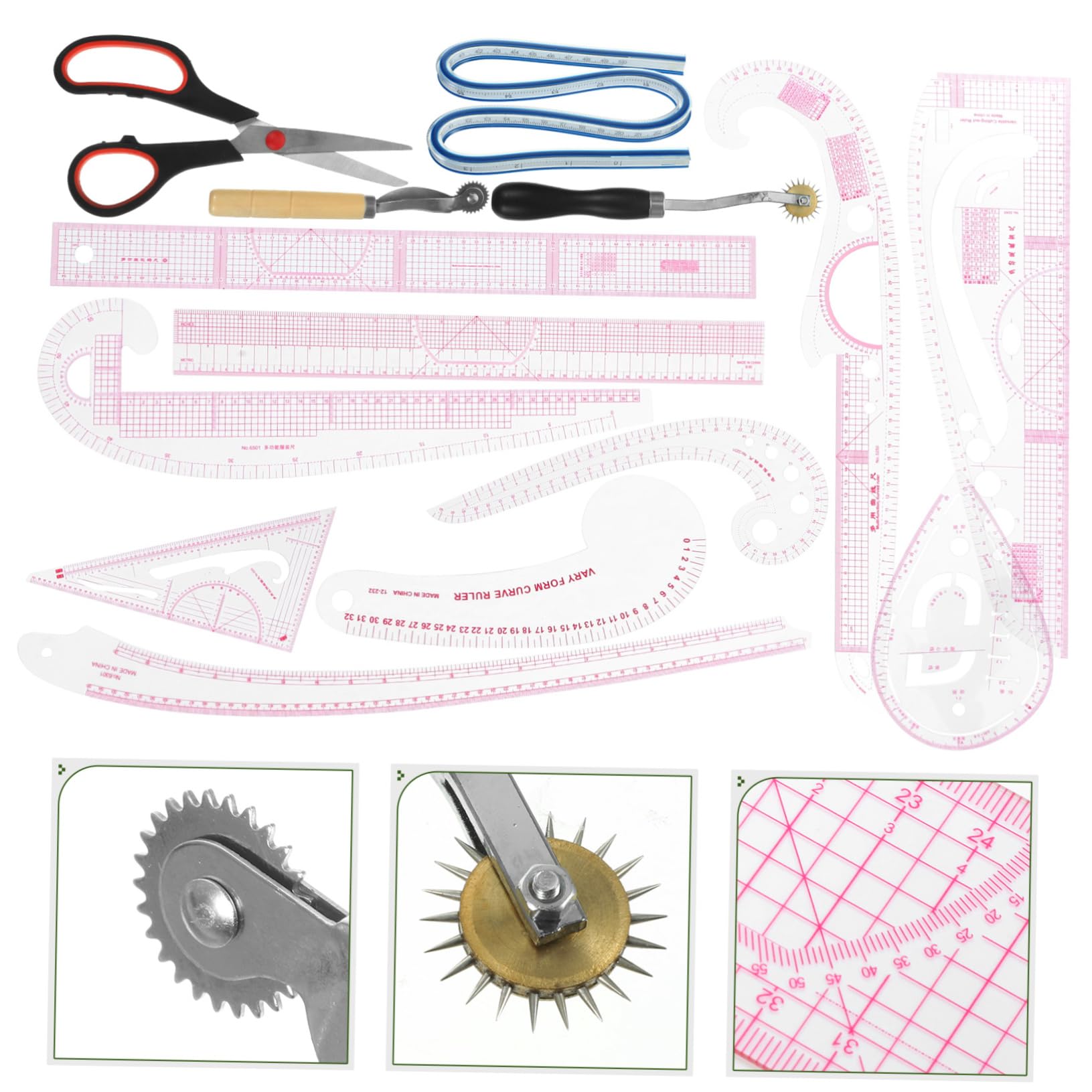 Reglas de Costura para Tela 14 Piezas para Principiantes y Diseñadores | Kit Reglas Costura Curva, Herramientas de Costura y Patronaje, Precisión de Medición y Modificación