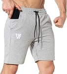 ZENWILL Mens Gym Shorts,Hidden Zip Men's Workout Running Athletic Sports Cotton Bodybuilding Fitness Short with Pockets
