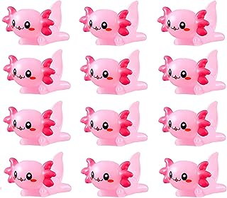 20 Pcs Mini Resin Axolotl Party Favor Micro Landscape Ornaments Axolotl Charm Garden Landscape Aquarium Dollhouse Ornament Potted Plants Decoration for Birthday Party