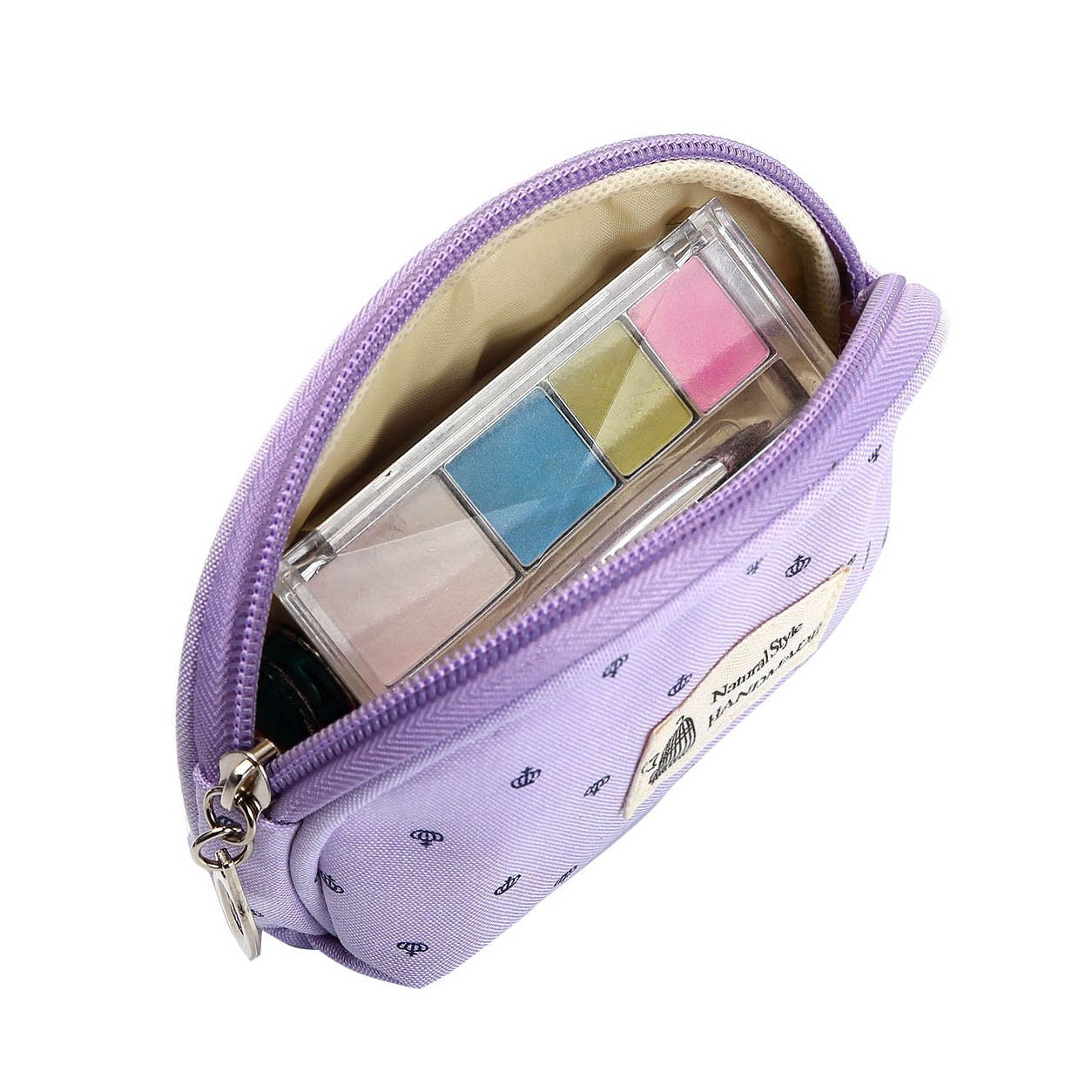 Awestuffs Portable Cosmetic Bags Set of 3 Different Sizes Makeup and Toiletry Pouch Purse Bag for Travel or Daily Use (Set of 3) (Purple) 1