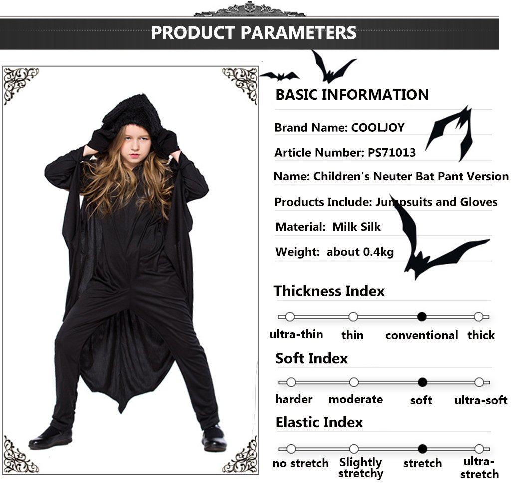 COOLJOY Kids Unisex Vampire Bat Costume, Jumpsuit Halloween Cosplay Costume Set em promoção! Veja a oferta e mais achadinhos de Pijamas & Fantasias Infantis 5 Hoje é o melhor dia para comprar COOLJOY Kids Unisex Vampire Bat Costume, Jumpsuit Halloween Cosplay Costume Set com aquele preço maroto! Promoção! Aproveite a oferta! 5