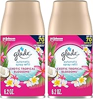 Glade Exotic Tropical Blossoms Automatic Spray Refill - Tropical Scented Air Freshener for Home & Bathroom, 6.2oz, 2 Pack
