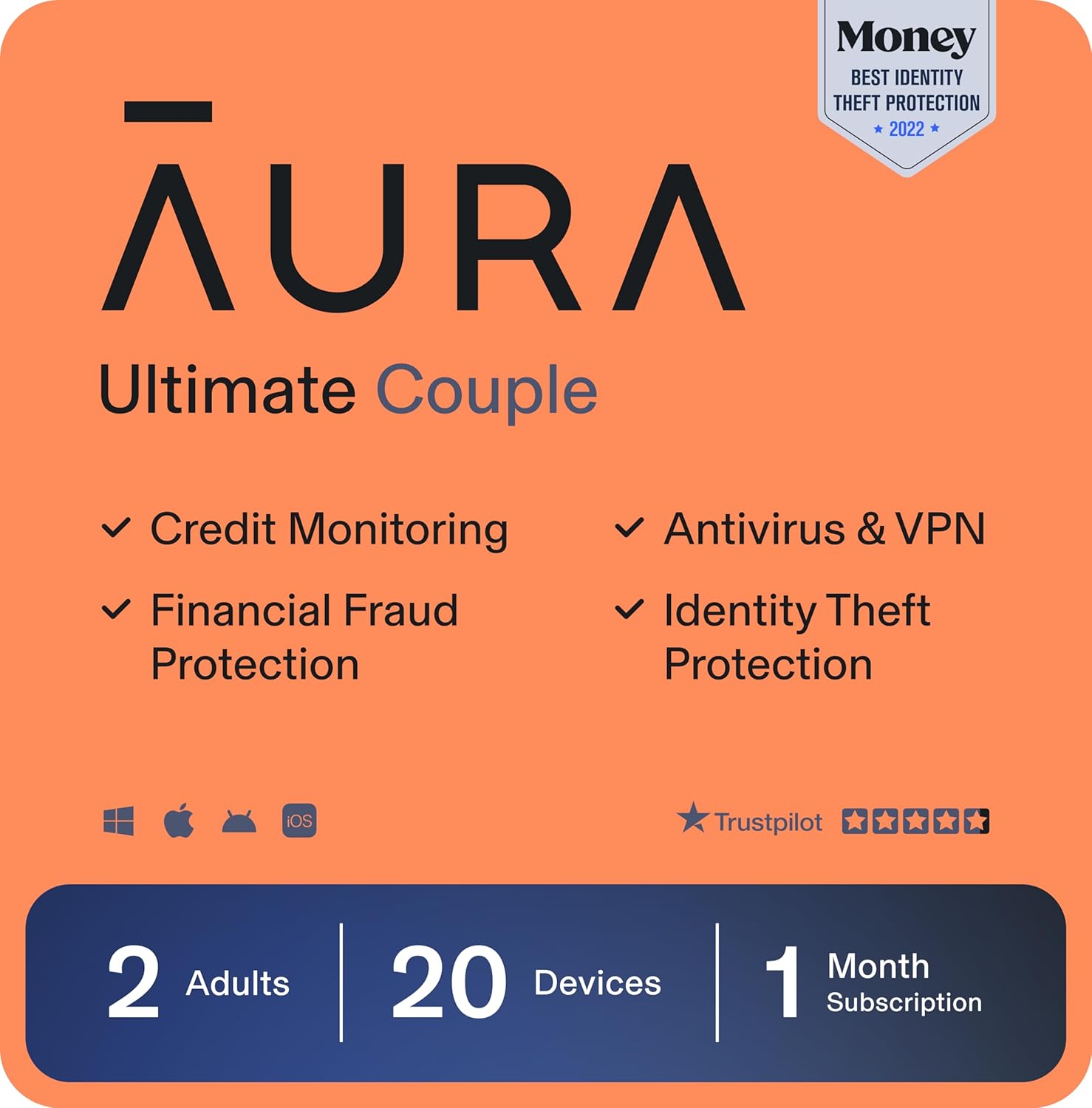 Aura Ultimate Online Safety Suite | Antivirus, VPN, Password Manager | Protect Your Identity Online