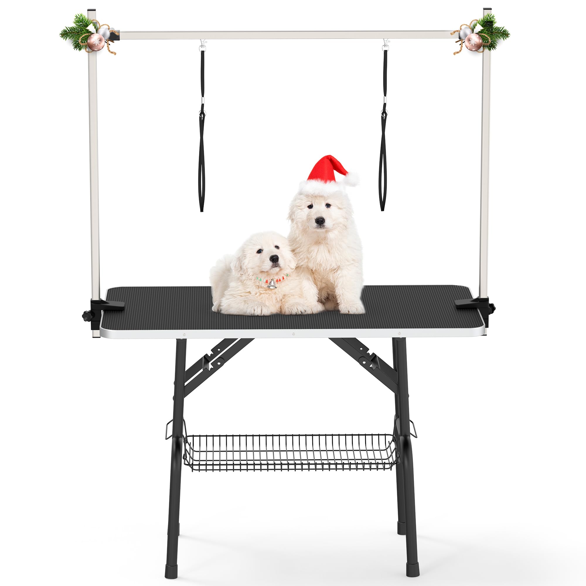 YITAHOME 42" Height Adjustable Dog/Pet Grooming Table, Foldable Grooming Table for Dogs at Home, Portable Dog Bathing Station with Arm, Non-Slip