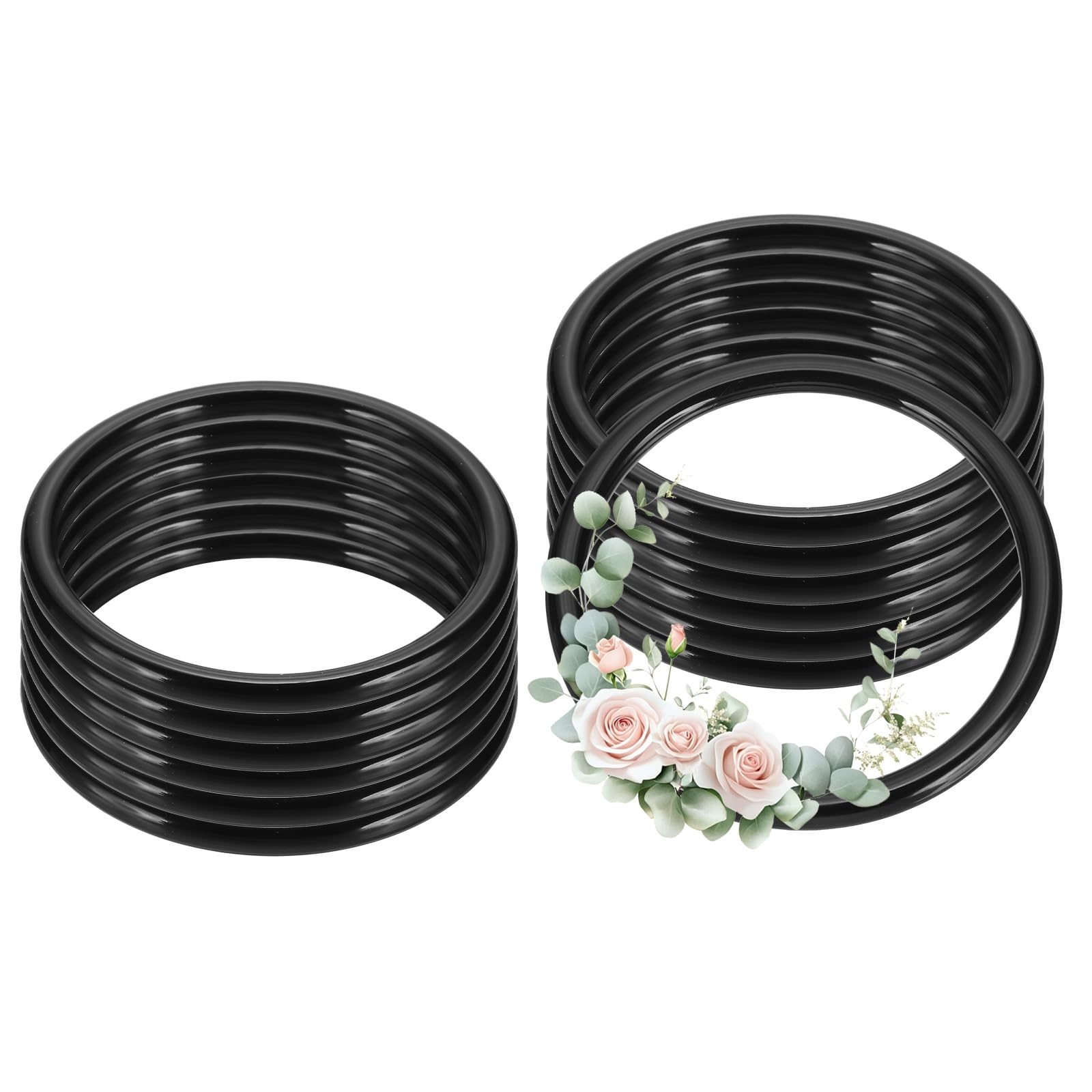 Anneaux attrape-rêves en plastique noir léger 11,7 cm pour couronne florale