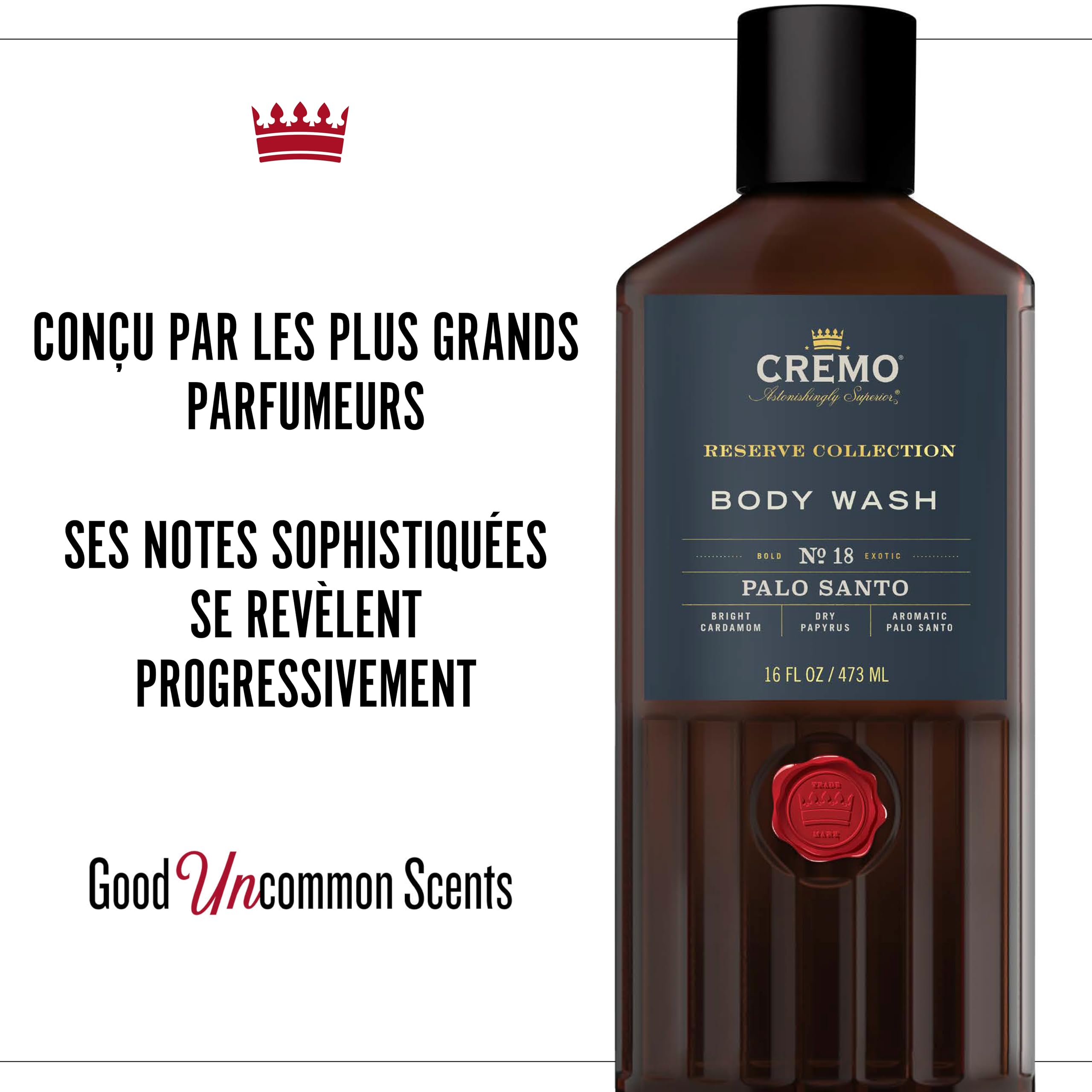 CREMO PALO SANTO Coffret Cadeau pour Homme- Eau de toilette 100ml + Gel Douche 473ml - Parfum boisé