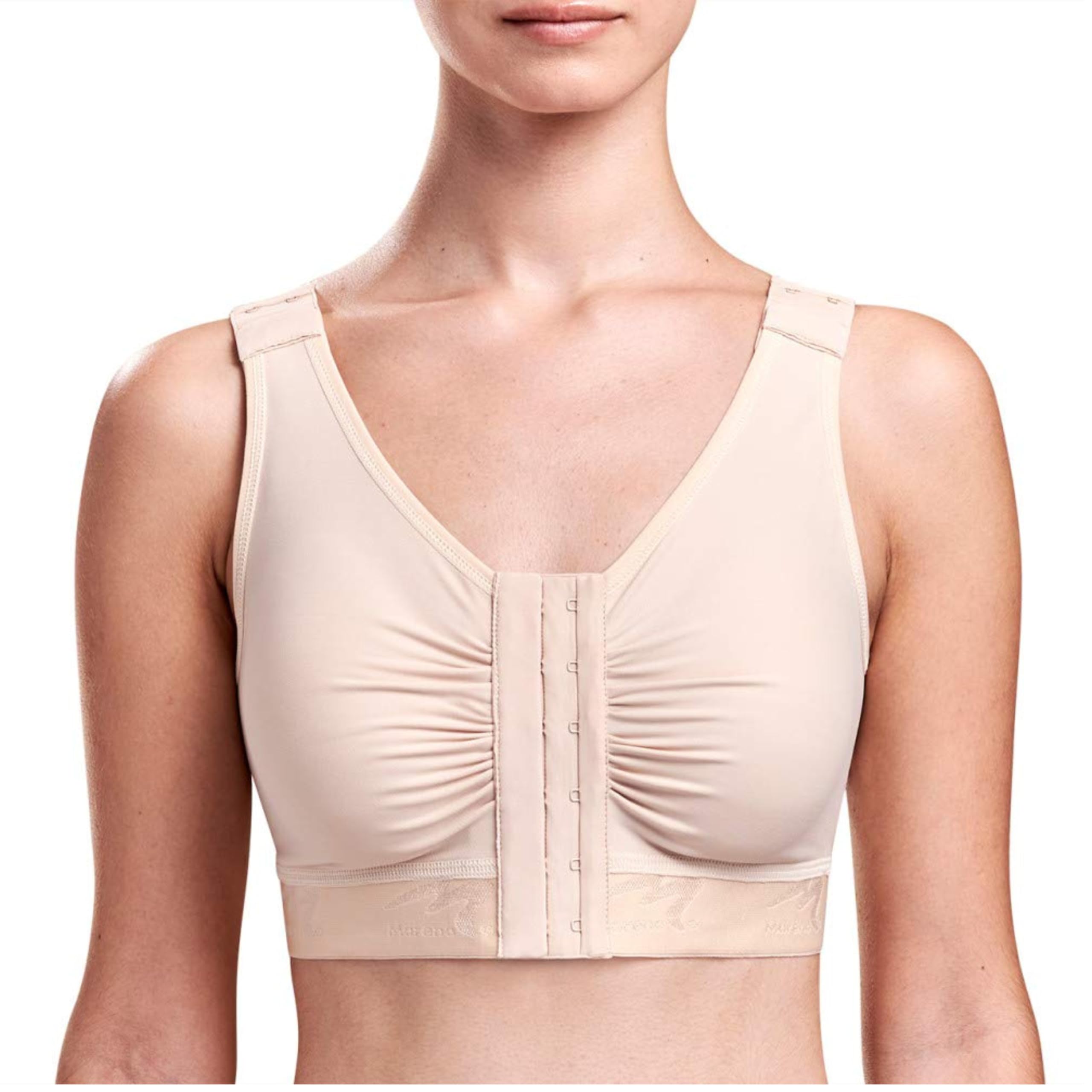 MARENA B2 Adjustable Shirred Front Shoulder Closure Post-Surgical Bra