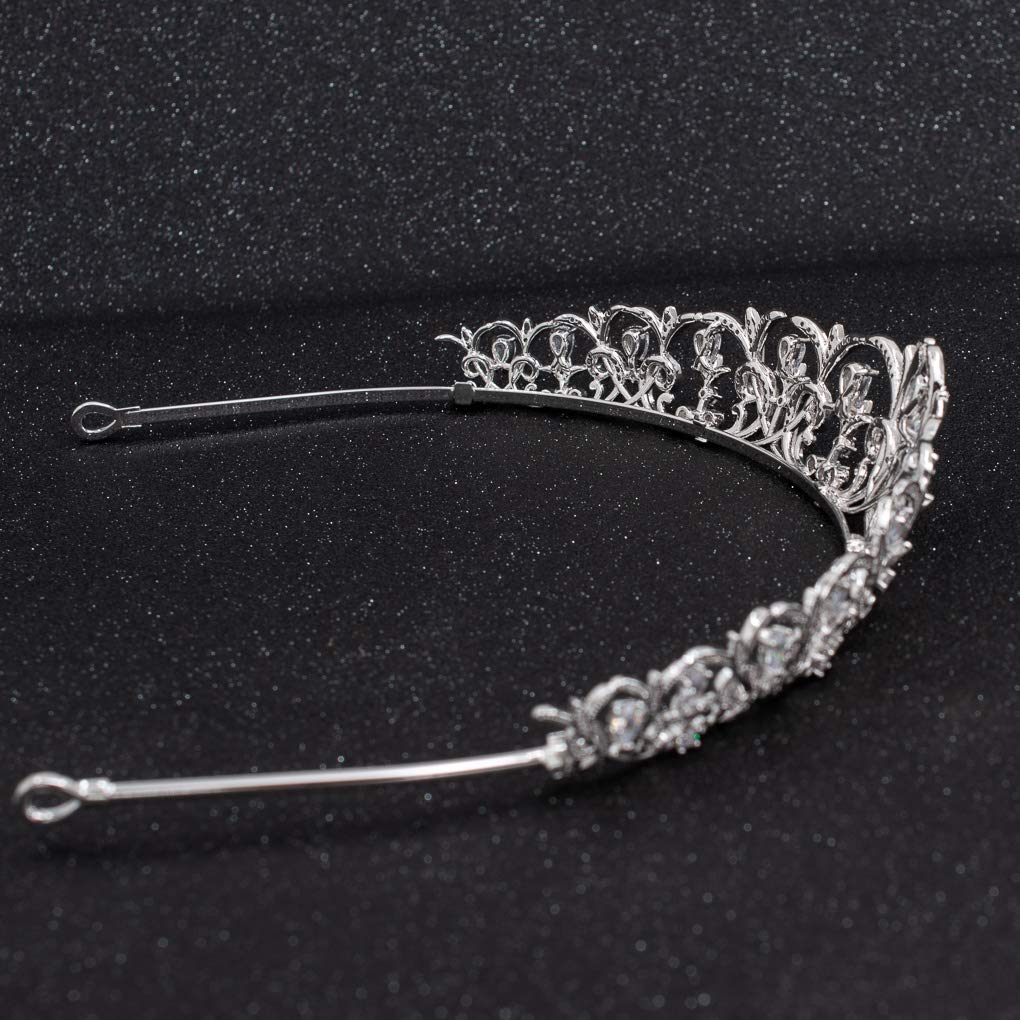 Zirkonia CZ Hochzeit Brautschmuck Tiara Krone Diadem Frauen Haar-Accessoires Schmuck