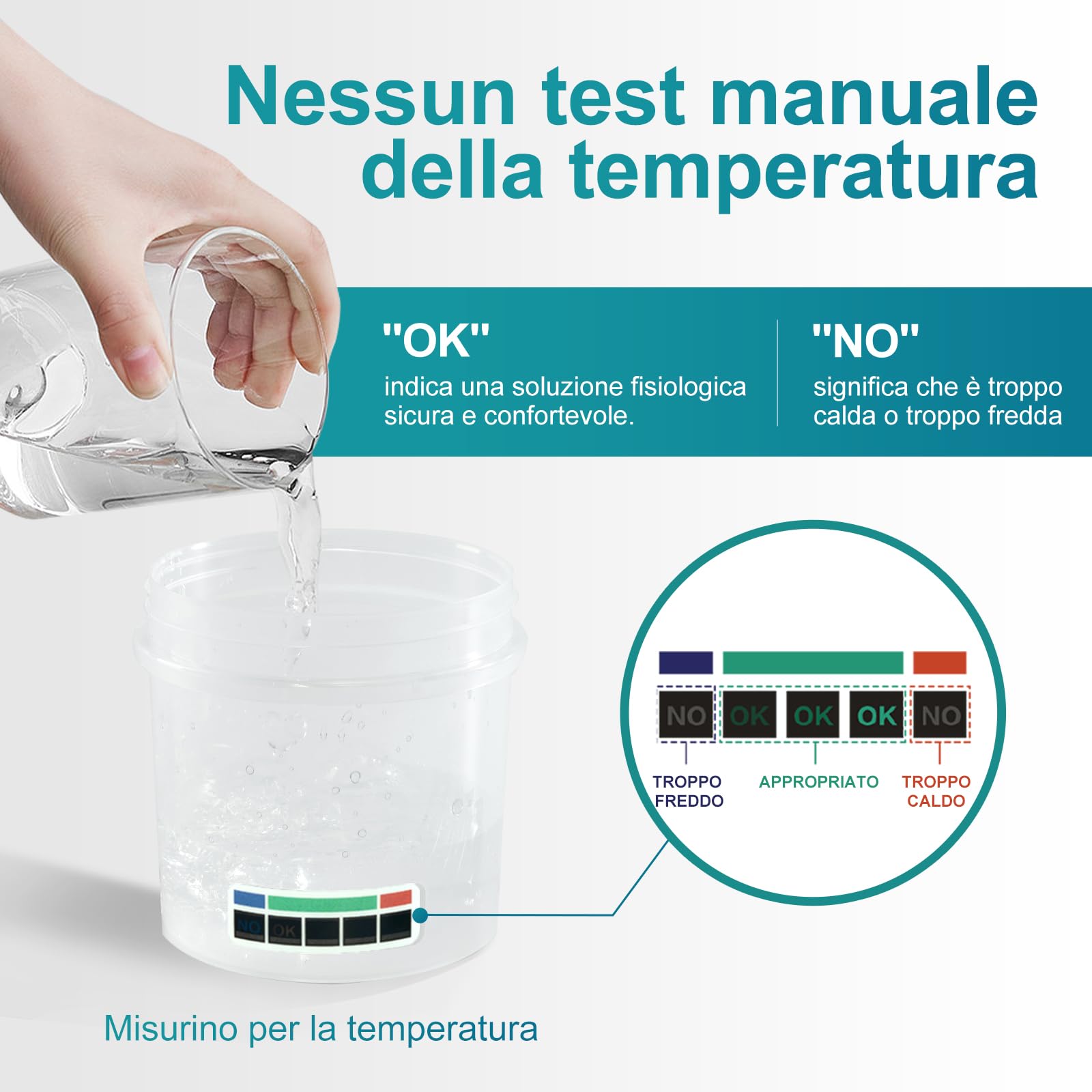 Nascool Sistema di irrigazione nasale elettrico per alleviare i sintomi dei seni adulti con 50 confezioni di soluzione salina, bianco
