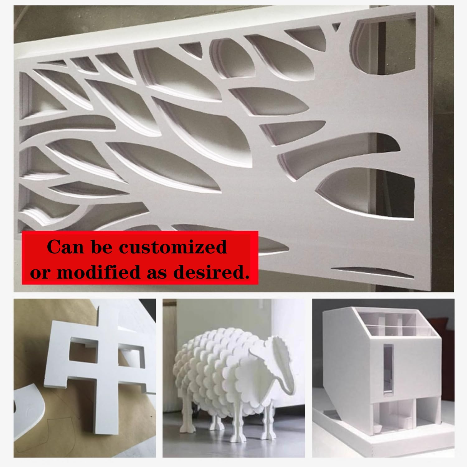 Placas de Espuma de PVC Blanco 150mmx150mmx15mm 8 Unidades
