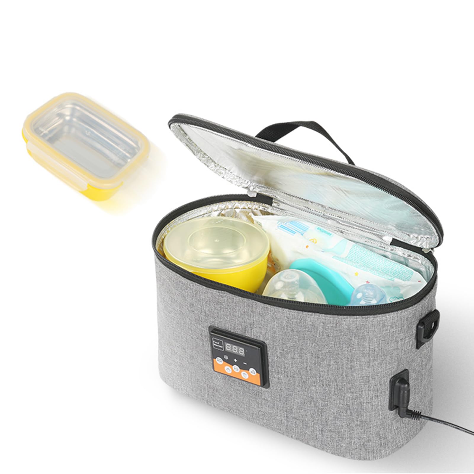 ZJchao Réfrigérateur de Voiture 8L, Alimentation 12V Portable avec Affichage Numérique de Température, Préréglage, Bobine en Silicone et Doublure en Aluminium