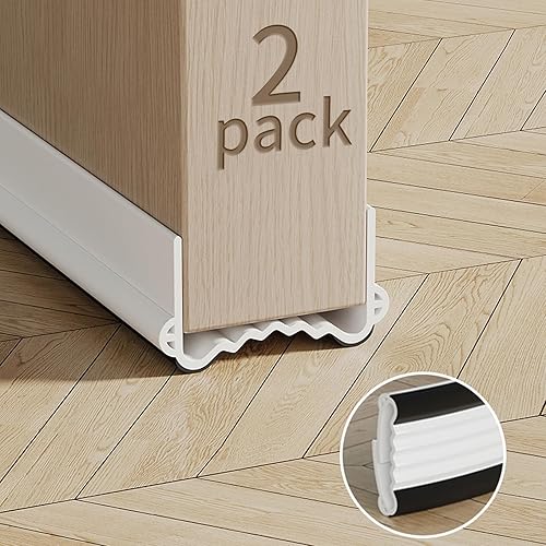 Tope de puerta para parte inferior de la puerta, paquete de 2 sellos ajustables para puerta de 39 pulgadas