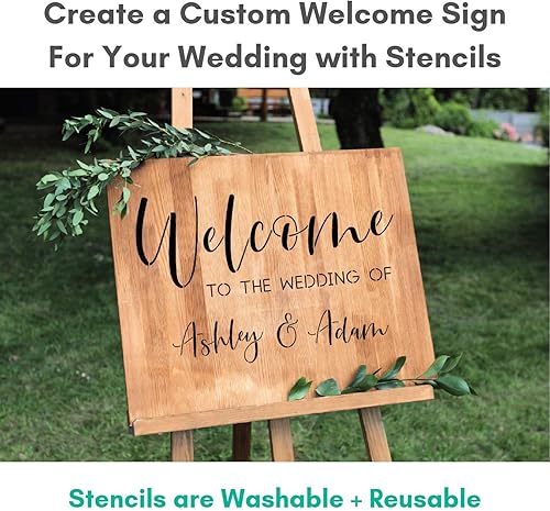 Miniatura 6 de Plantillas de boda, juego de 6 plantillas reutilizables del alfabeto para hacer decoraciones de boda personalizadas, plantillas de letras de boda