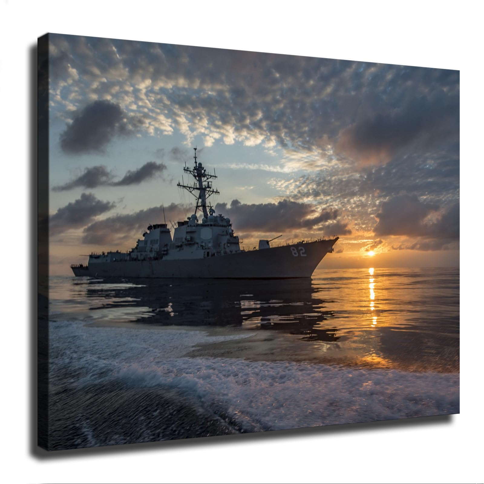 Uss Lassen Arleigh Burke Class Guided Missile Destroyer Poster Canvas Print Inspirational Wall Decor Home Decor Art Aesthetic Hanging Painting (24×32inch_Unframed)