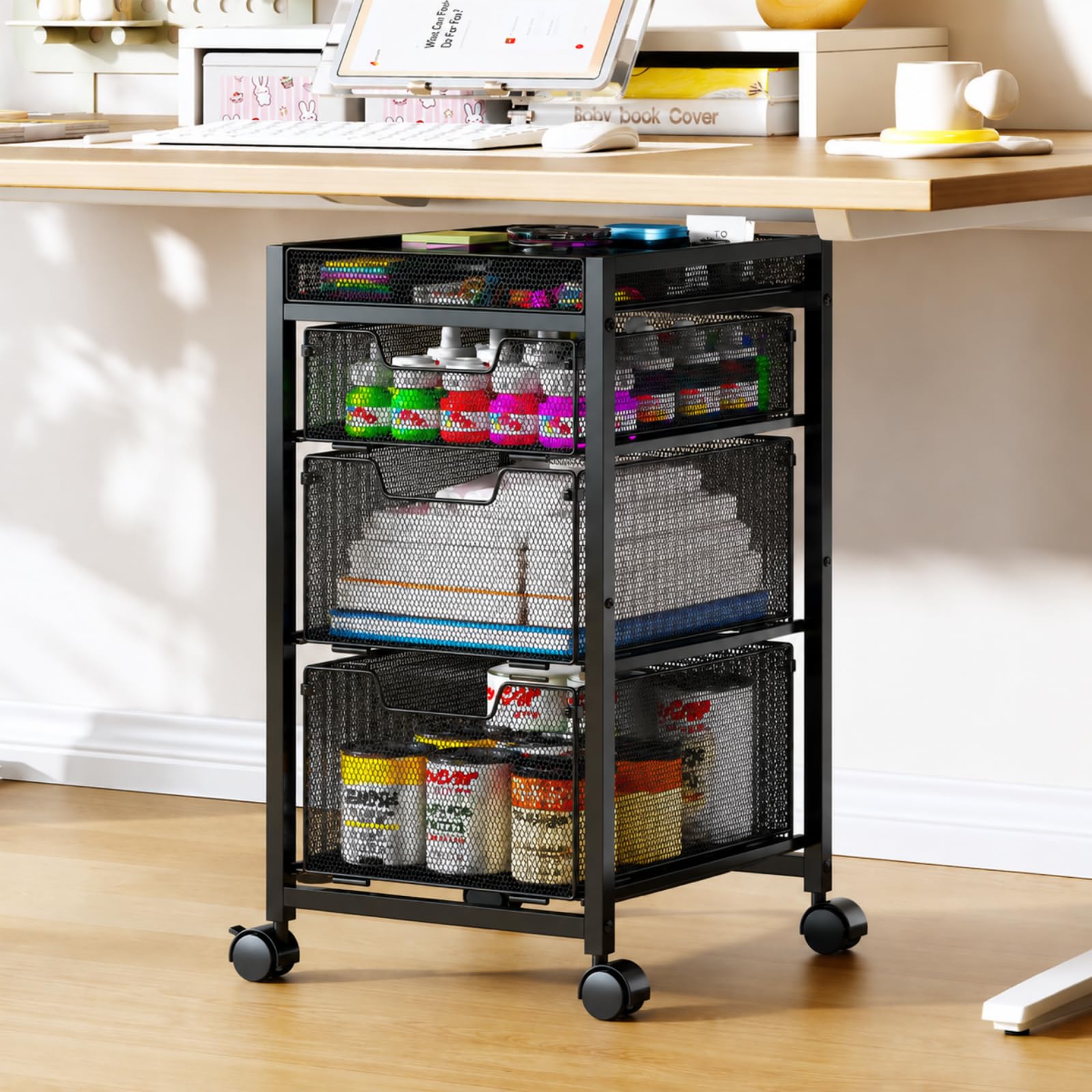 Hayexiha Rolling Utility Cart with DIY Divider