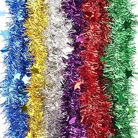 BETESSIN 6 Stücke Weihnachten Lametta Girlande Cover