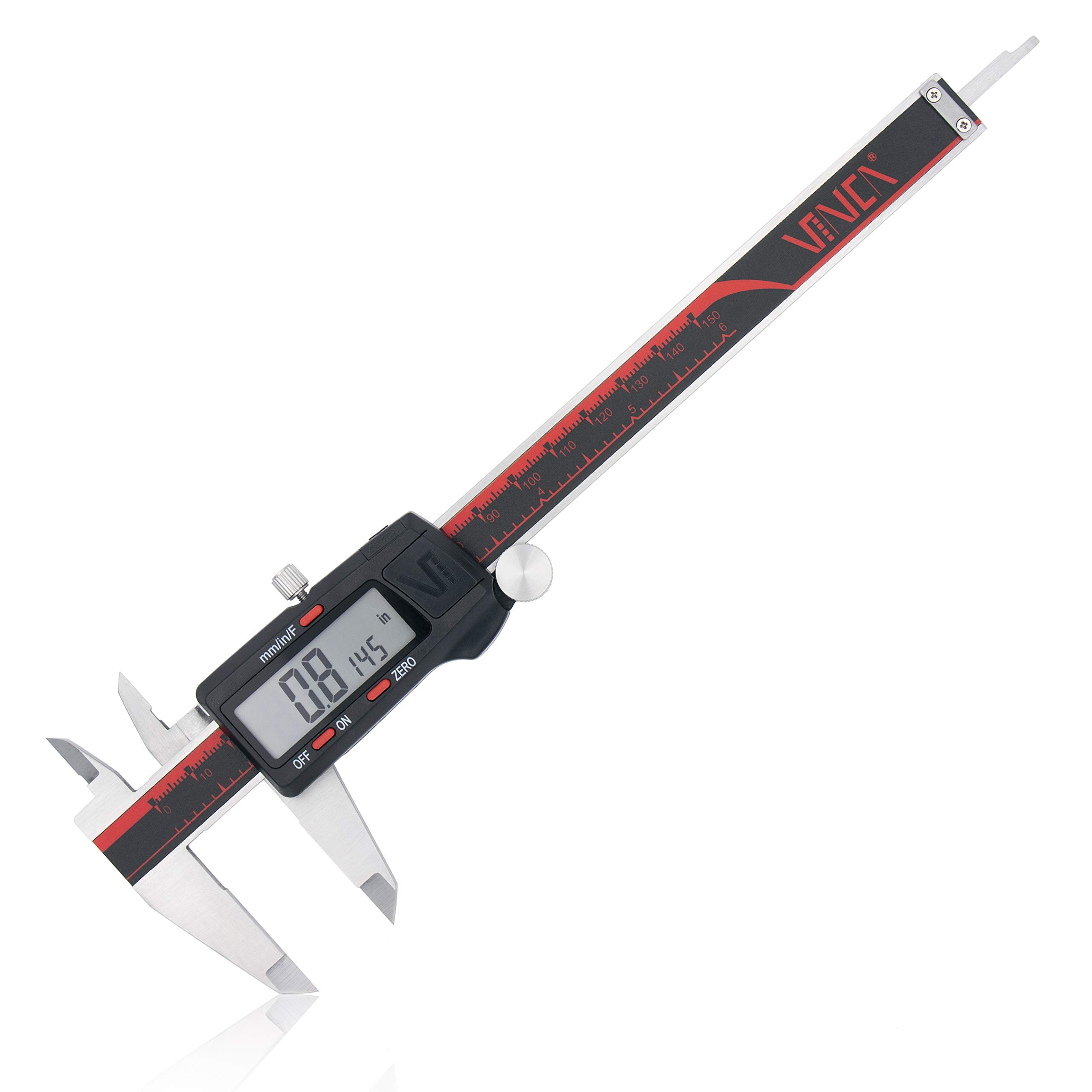 VINCA DCLA0605 Electronic Digital Vernier Micrometer Caliper Measuring Tool Stainless Steel