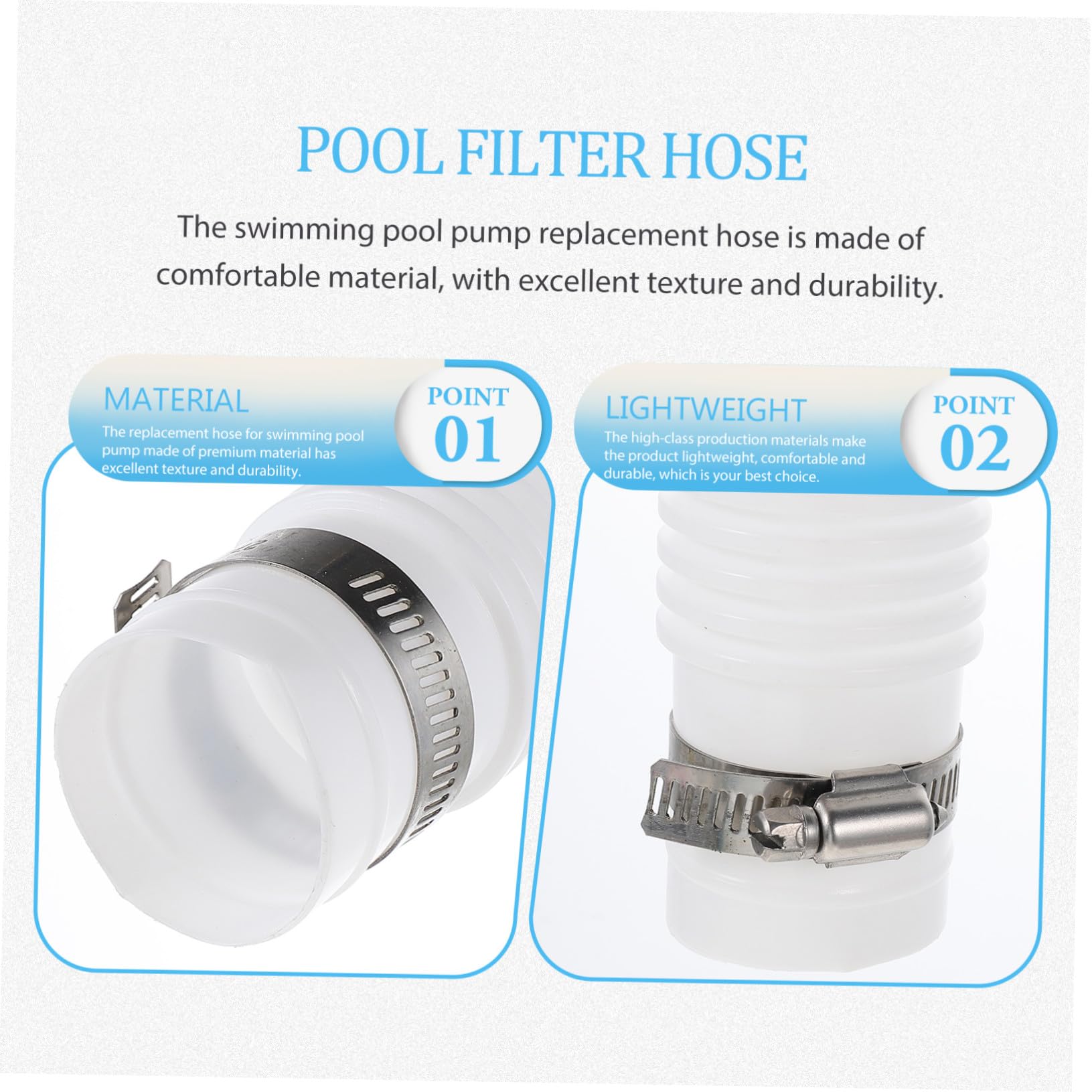 Poolschlauch Ersatzschlauch für Filterpumpen, Weiß, Flexibel