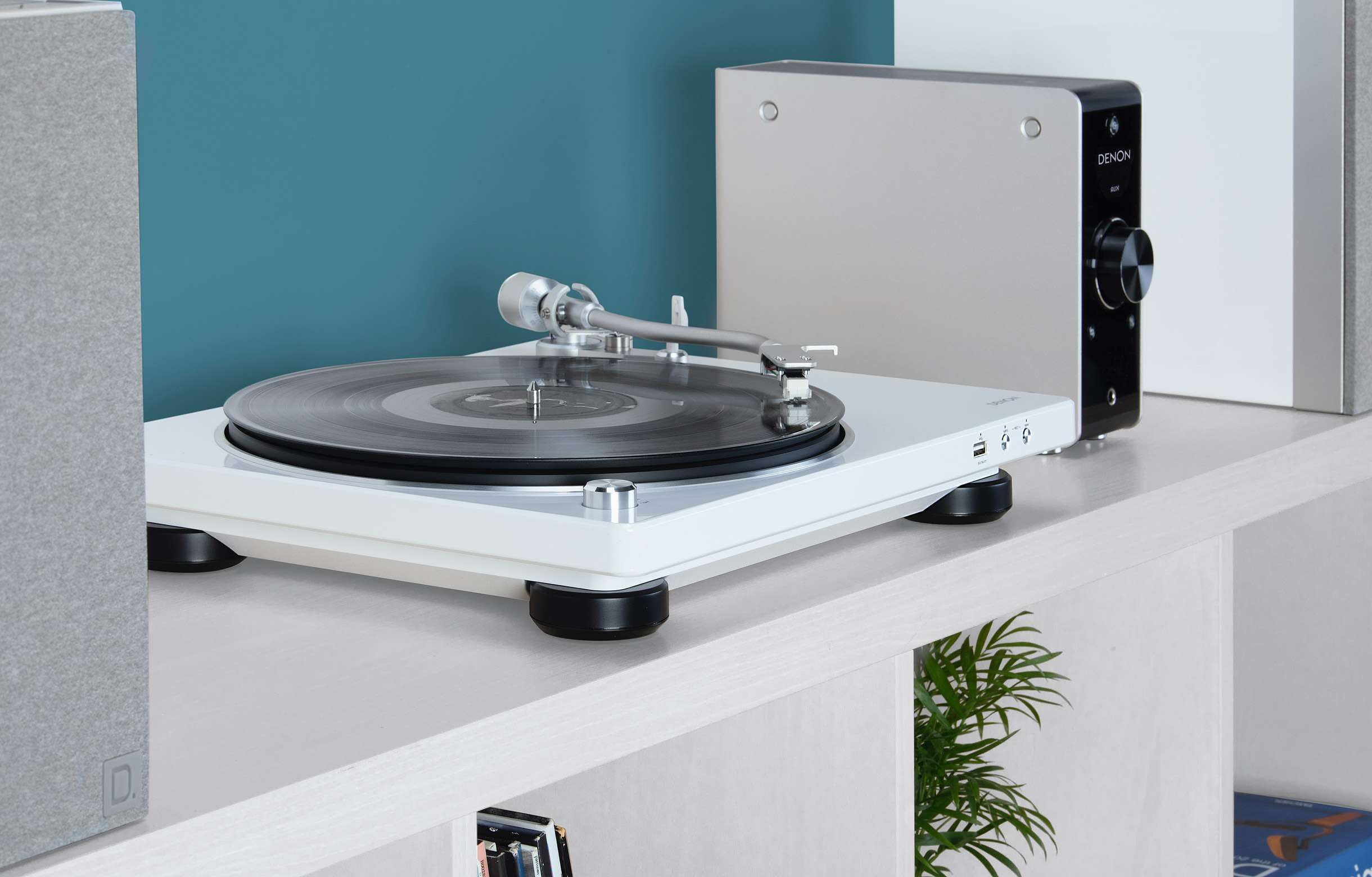 DENON DP-450USB Giradischi, Bianco