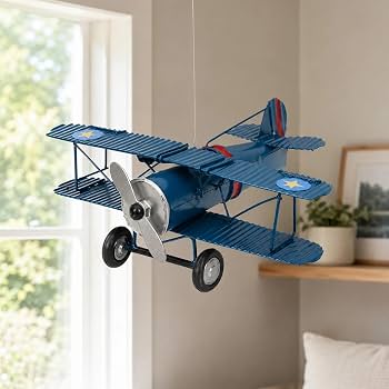 Amazon.com: LOGOFUN Metal Iron Aircraft Biplane Model Blue