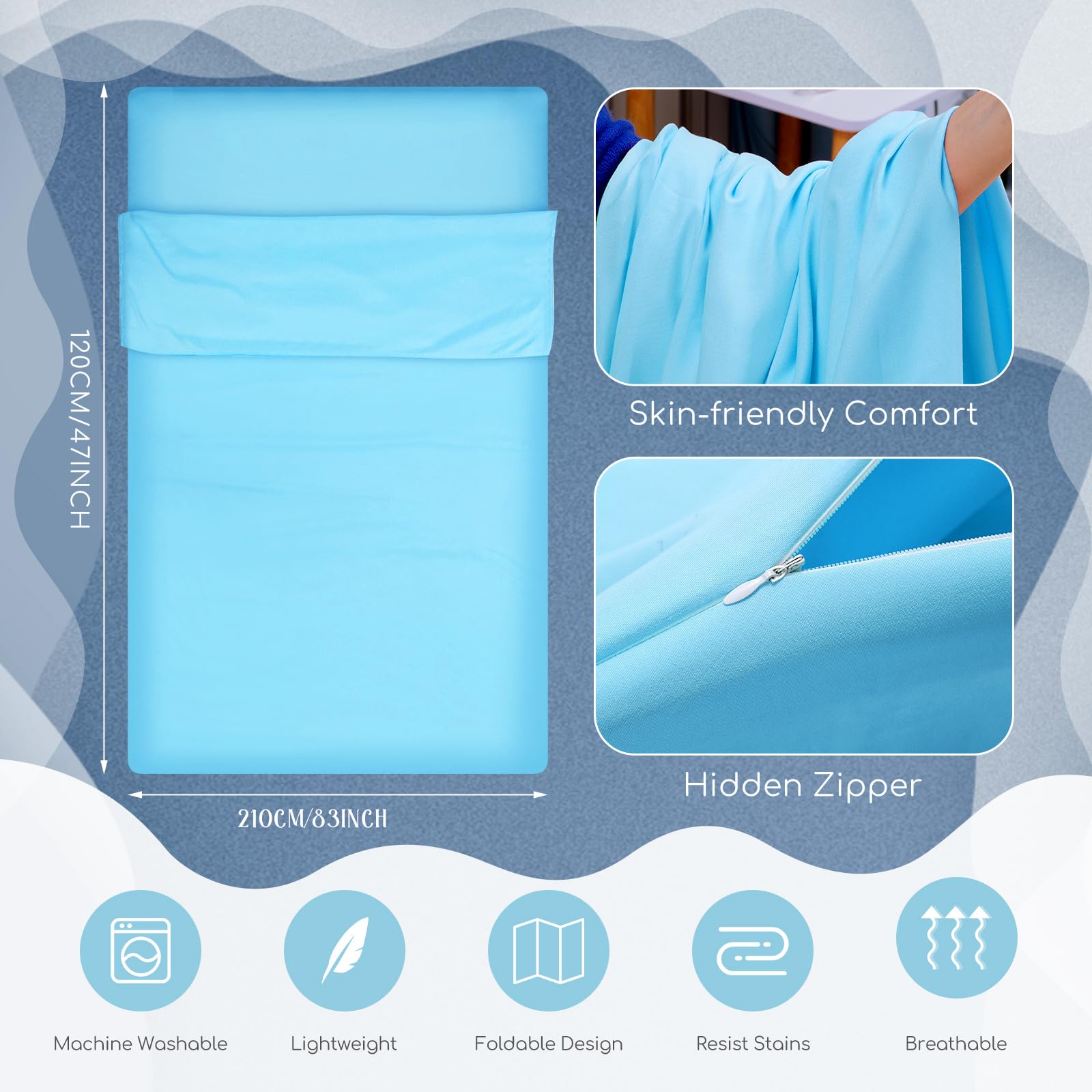 Irenare Lot de 2 sacs de couchage autobronzants pour voyage, randonnée, hôtels (rose, bleu)