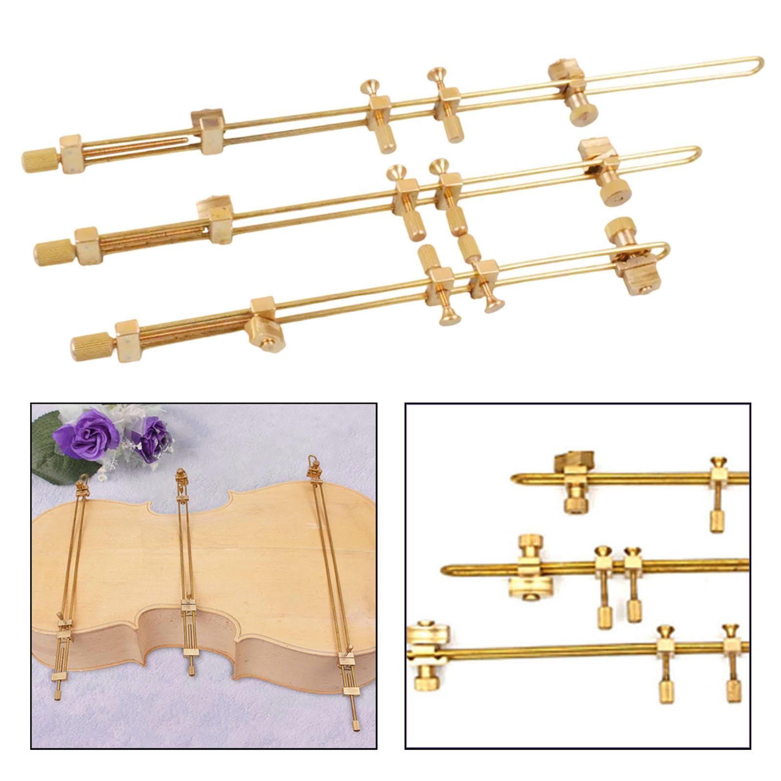 3 Teiliges Set Metall Rissreparaturklemmen für Violine, Bratsche Und Cello, Werkzeug Zum Spannen von Decke Und Boden für Instrumentenbauer, Groß