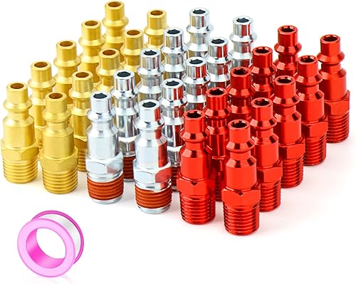 Miniatura 65 de GASHER Enchufe de aire industrial hembra NPT de 1/4 pulgadas, enchufes neumáticos 300PSI (paquete de 10)