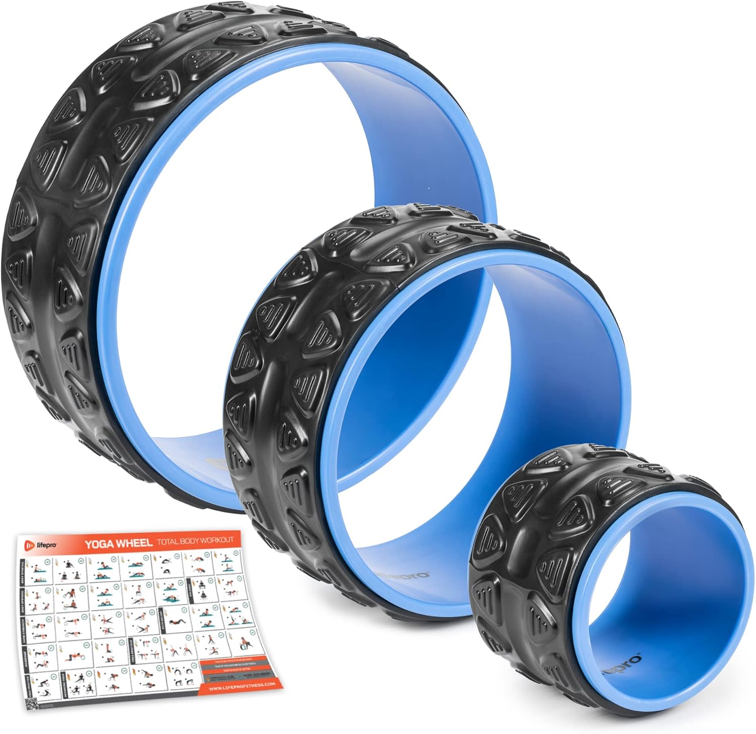 Lifepro Yoga Wheel 3Set for Back, Shoulder, Neck & Spine
