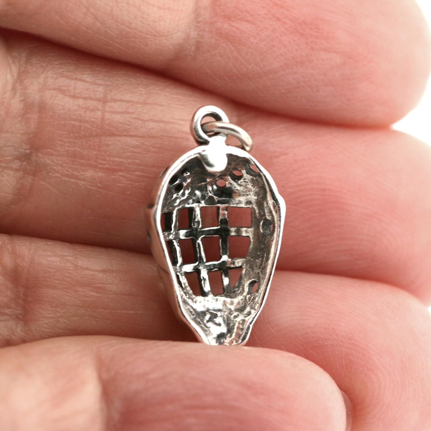 Ice Hockey Goalie Mask Helmet 3D 925 Sterling Silver Charm Pendant Bracelet Jewelry Making Supply