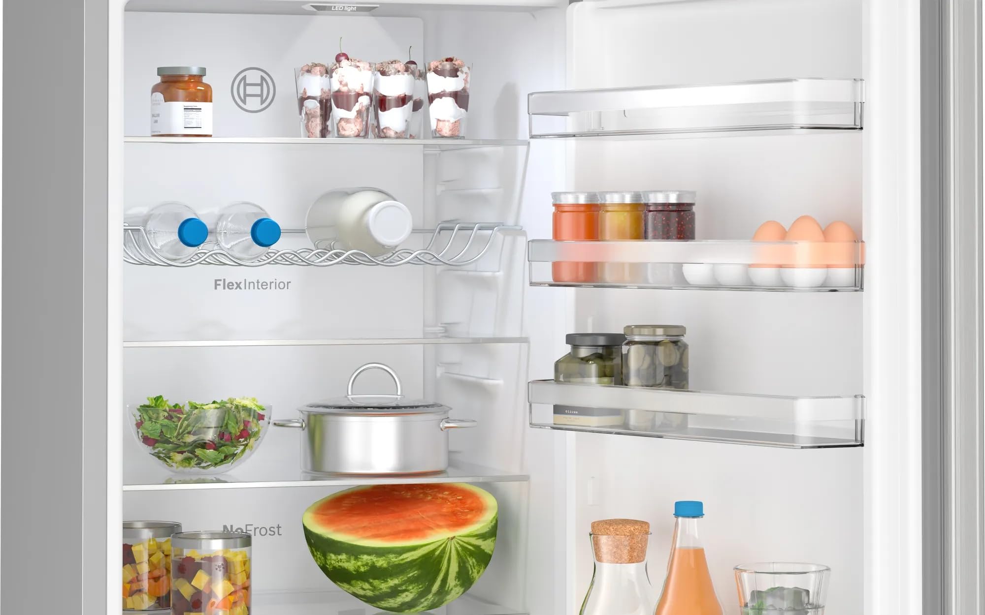 Frigorifero Bosch Serie 4 con congelatore Libera installazione, 363 L, Acciaio inox