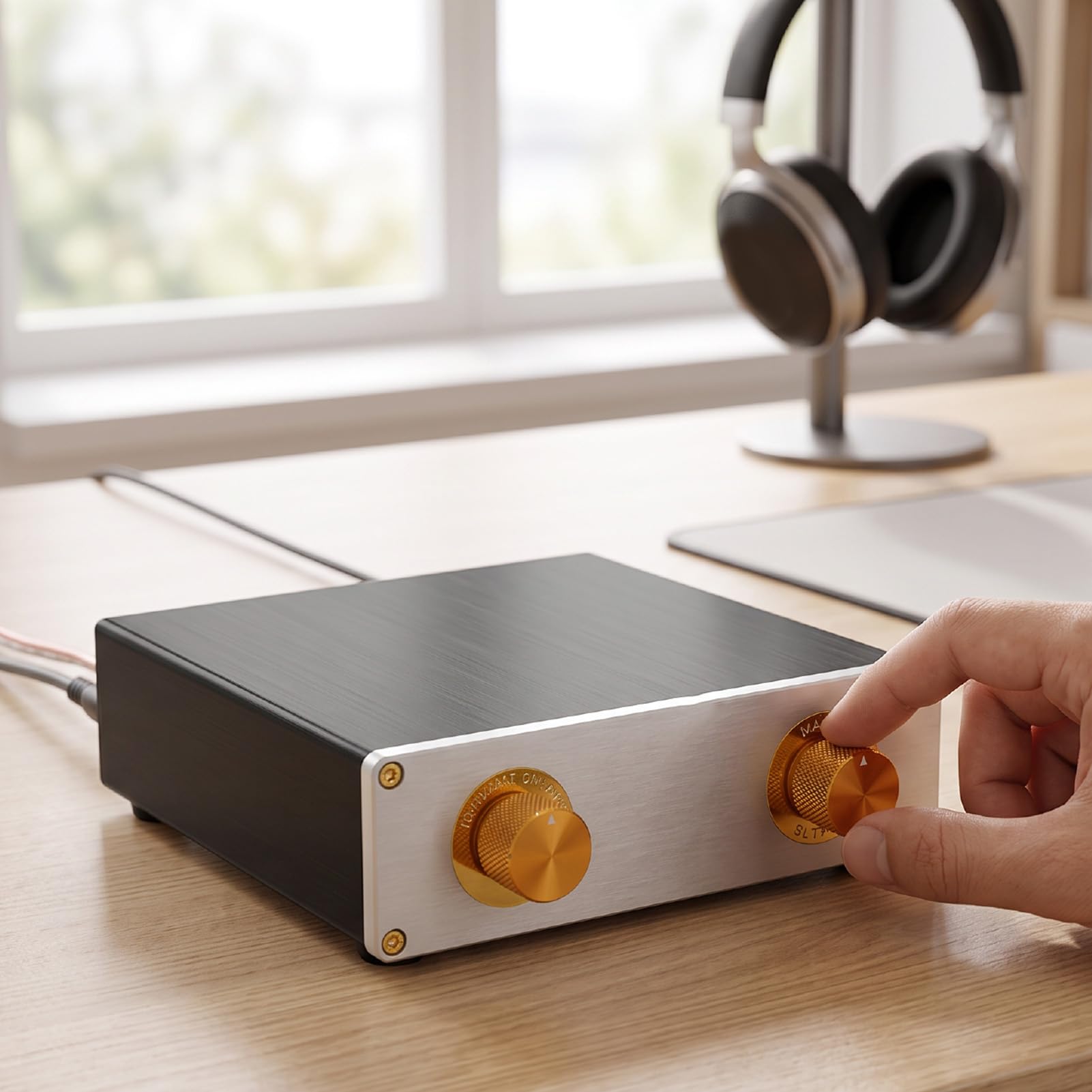 AMONIDA Selector de Sonido de 4 Vías con Control de Doble Perilla