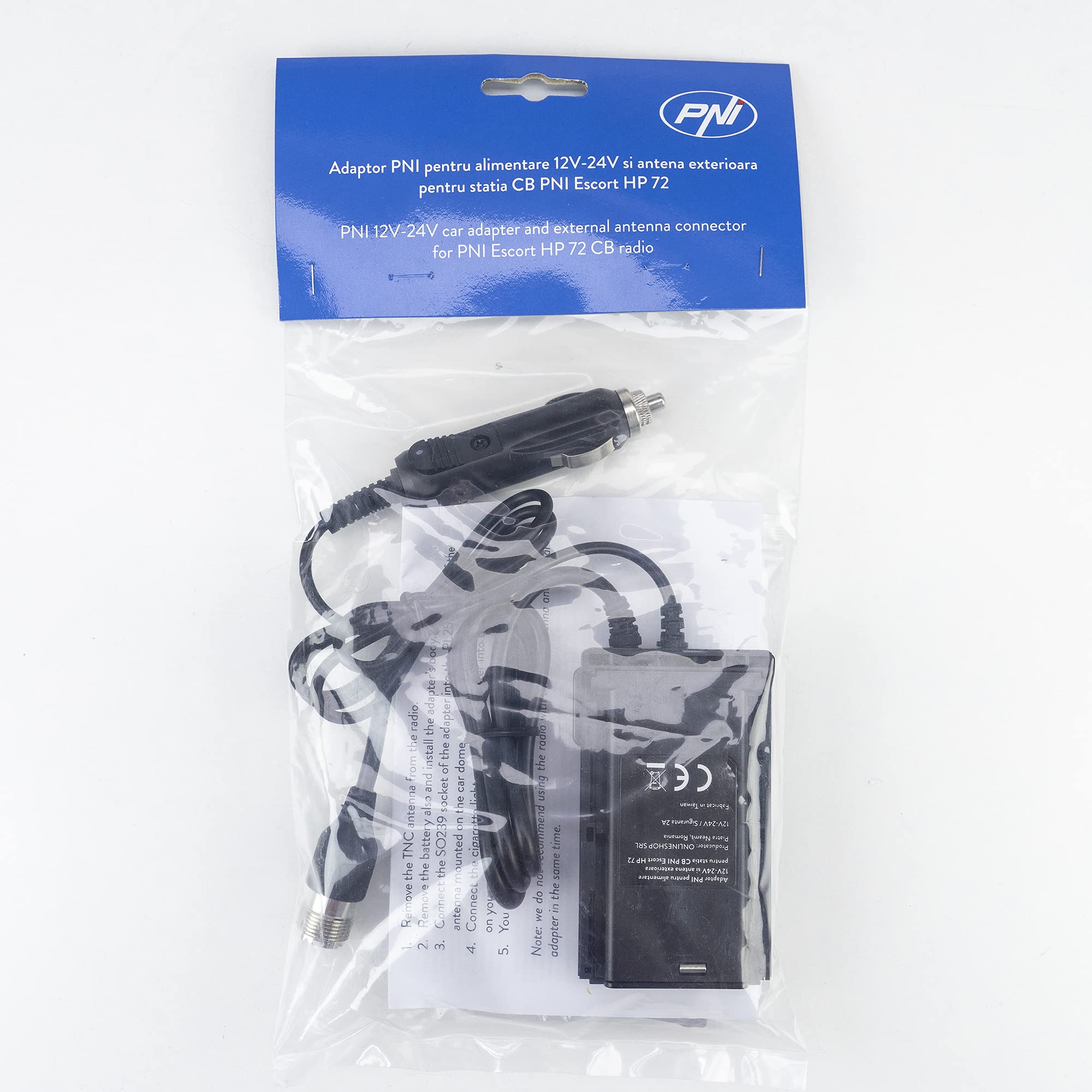 Adaptateur PNI pour Alimentation 12V-24V et antenne extérieure pour Radio CB Portable PNI Escort HP 72