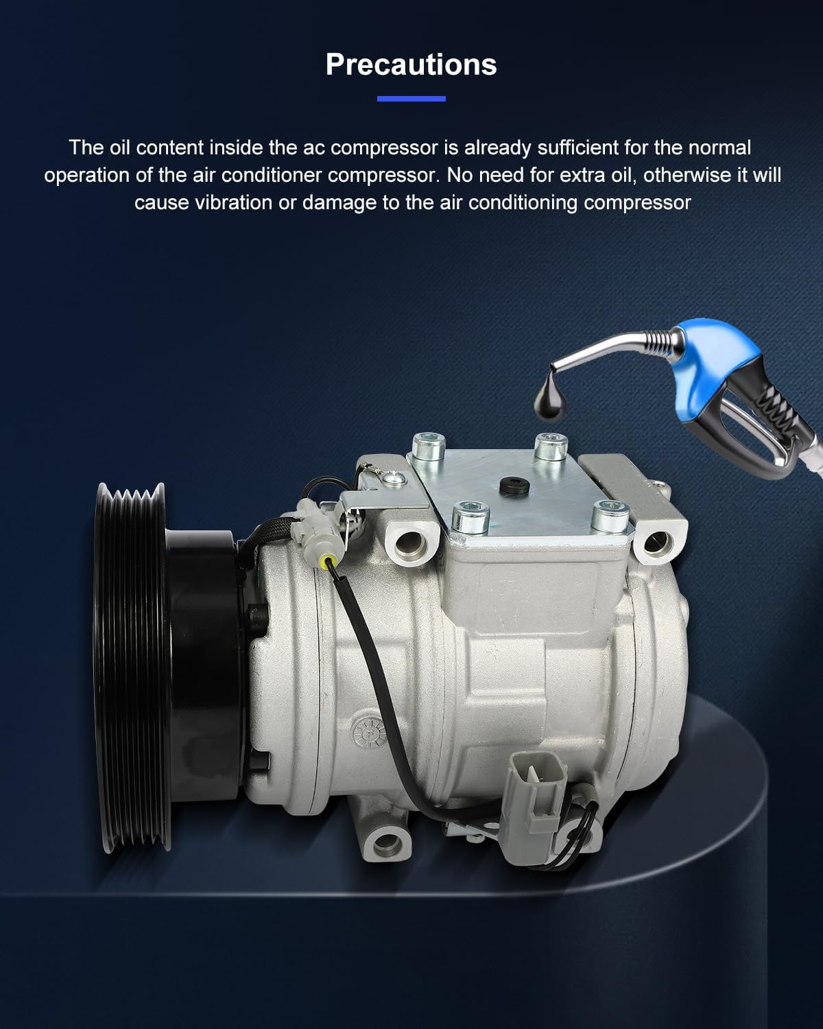 ECCPP AC Compressor Fast Cooling 1987-1991 Fit for Toyota Camry 2.0L 2.5L 1992-2001 Fit for Toyota Camry 2.2L Air Conditioning Compressor 5 Grooves10PA17C