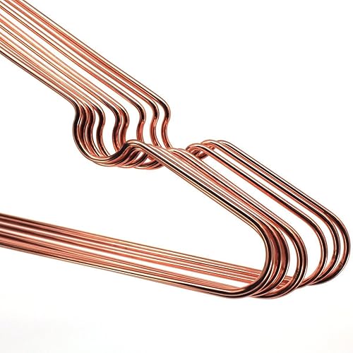 Miniatura 7 de Koobay - Juego de 10 perchas para ropa de 13 pulgadas, color dorado y cobre rosa