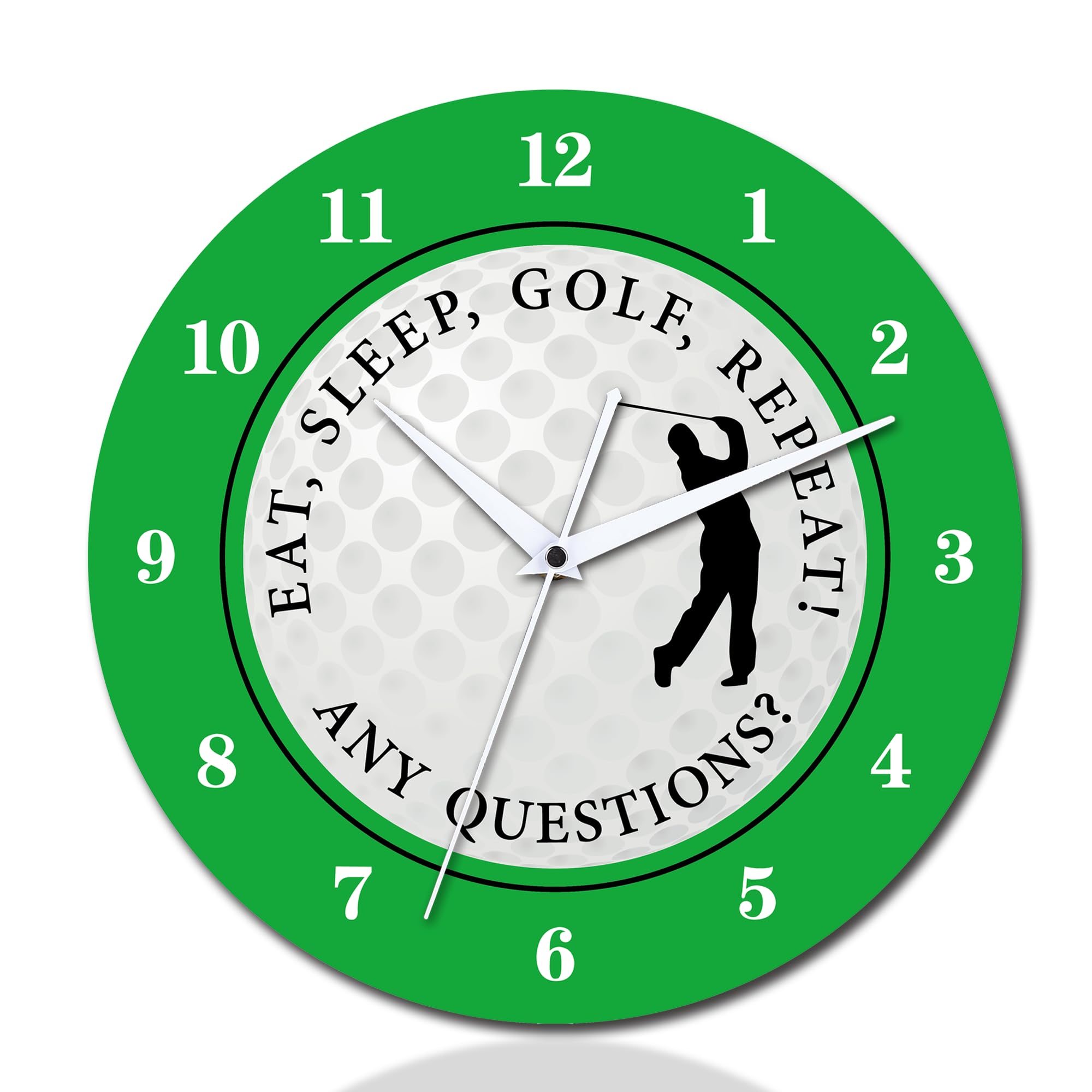 Cadeau de golf pour papa : horloge murale thématique ronde de 30,5 cm à piles