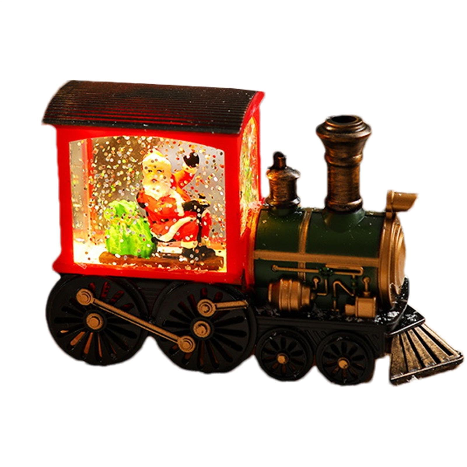 Christmas Snow Globe Lantern - LED Glittering Ornaments, Christmas Lantern Snow Globe, Retro Christmas Lanterns, Small Train Figurines, Santa Claus Festive Table Decoration For Holiday Home