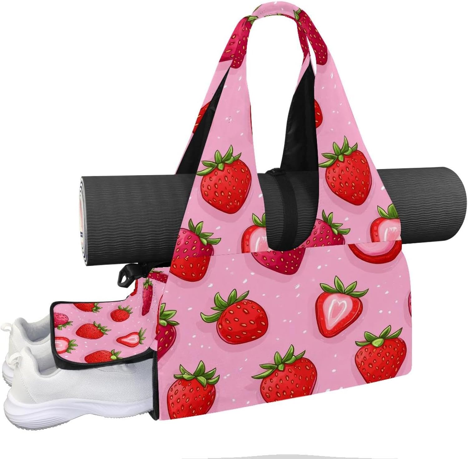 Yoga Mat Bag, Gym Workout Bag with Shoe Compartment, Star Pilates Bag for Women, Quick Access Storage Yoga Tote Bag for Sports Travel Office