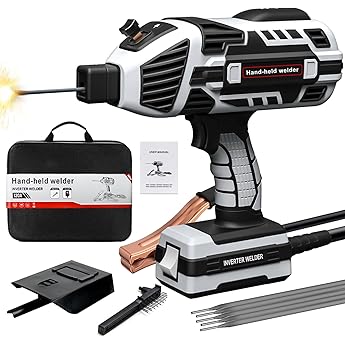 110V 120Amp Welding Machine Handheld Portable ARC Welder Gun Hand Held Welder Machine & 3/32" Stick Welding Electrode Rods 1LB