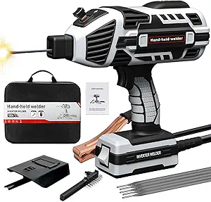 Welding Machine Handheld 110V 120Amp Portable ARC Welder Gun Hand Held Welder Machine with IGBT Inverter 5 Variable Current Adjustment for 1/16''-1/8'' Welding Rods
