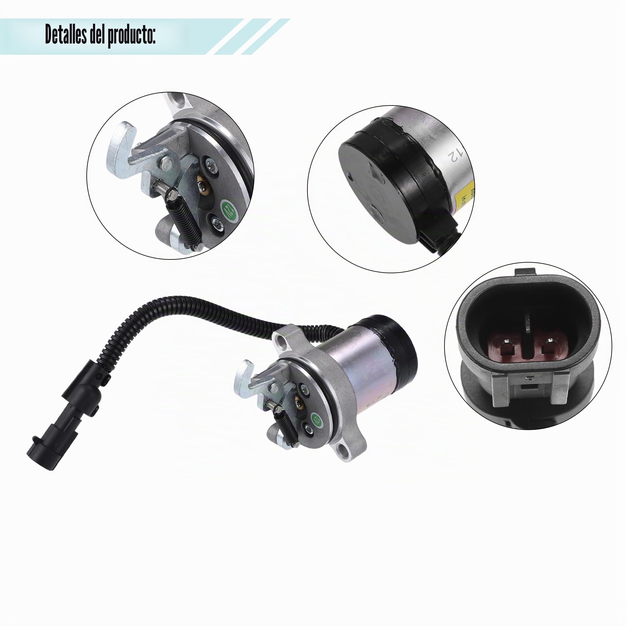A ABSOPRO Solenoide De Parada De Combustible Para Deutz F3L 12V 1Pc | Para F3M, F4L, F4M, 1011, 2011, Material: Plástico Y Metal, Color: Negro Y Plateado, Voltaje: 12V, Tamaño: 10.6X7.8X5Cm