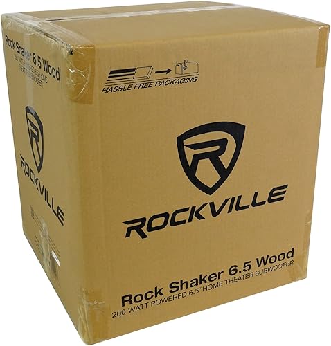 Miniatura 8 de Rockville Rock Shaker Subwoofer de Cine en Casa Alimentado de 6.5 Pulgadas 200W Pico100W RMS, Graves Profundos, Carcasa de Madera, Crossover