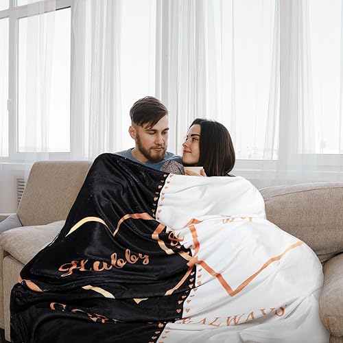 Miniatura 4 de Manta de 60 x 50 pulgadas, regalos de boda, regalos de compromiso para parejas, regalos de aniversario de boda para recién casados, día de San