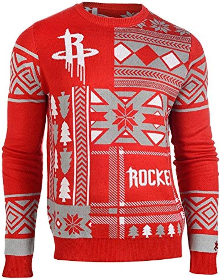 FOCO NBA Mens Patches Ugly Crew Neck Sweater