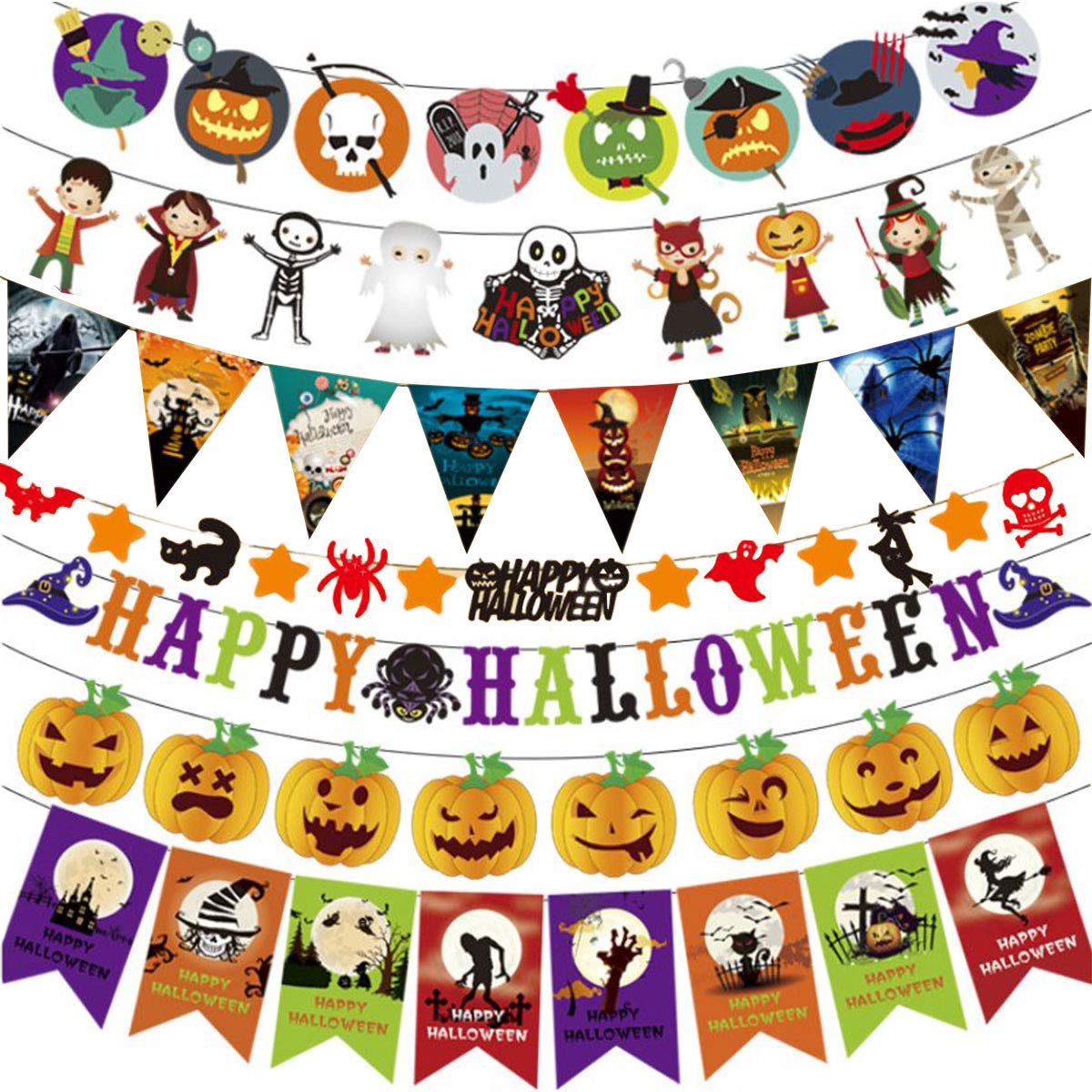 Amazon.co.jp: monoii 豪華7種セット ハロウィン 装飾 ガーランド 壁