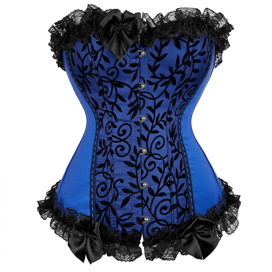frawirshau Plus Size Corsets for Women Floral Overbust Corset Top Bustier Lingeire